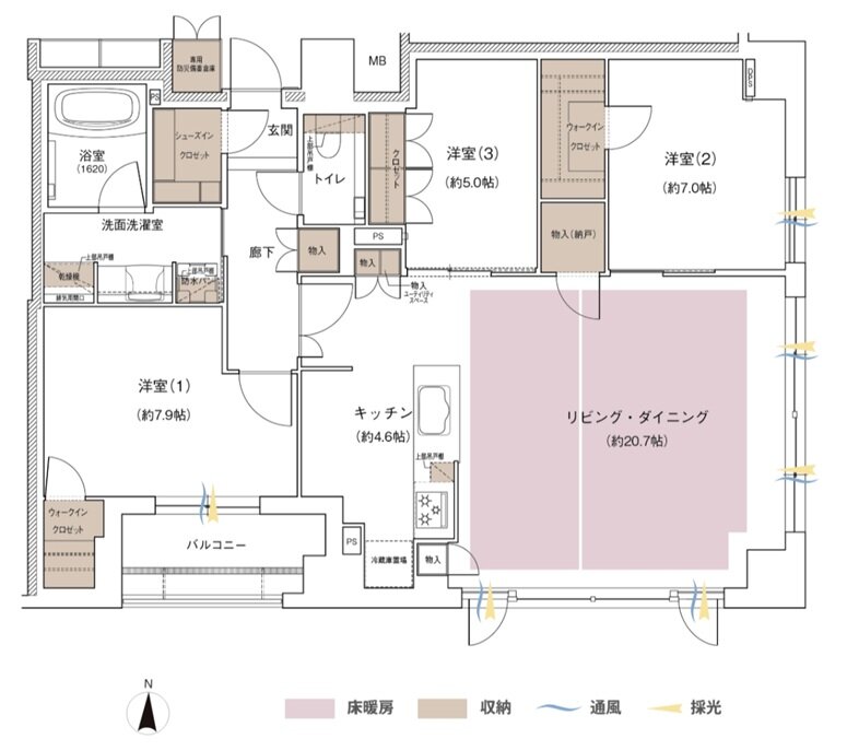 ジオ京都北大路 間取り P TYPE