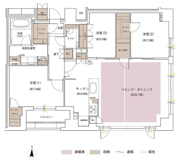 ジオ京都北大路 間取り P TYPE