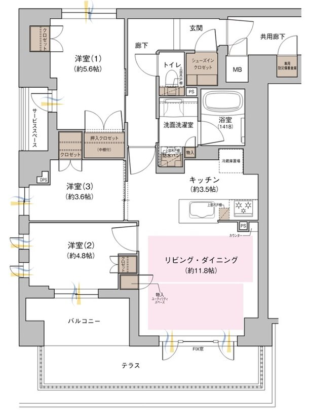 ジオ京都北大路 間取り Dt type
