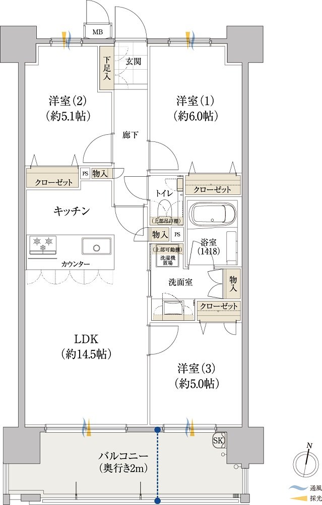 プラネスト兵庫ザ・ステラ 間取り B TYPE