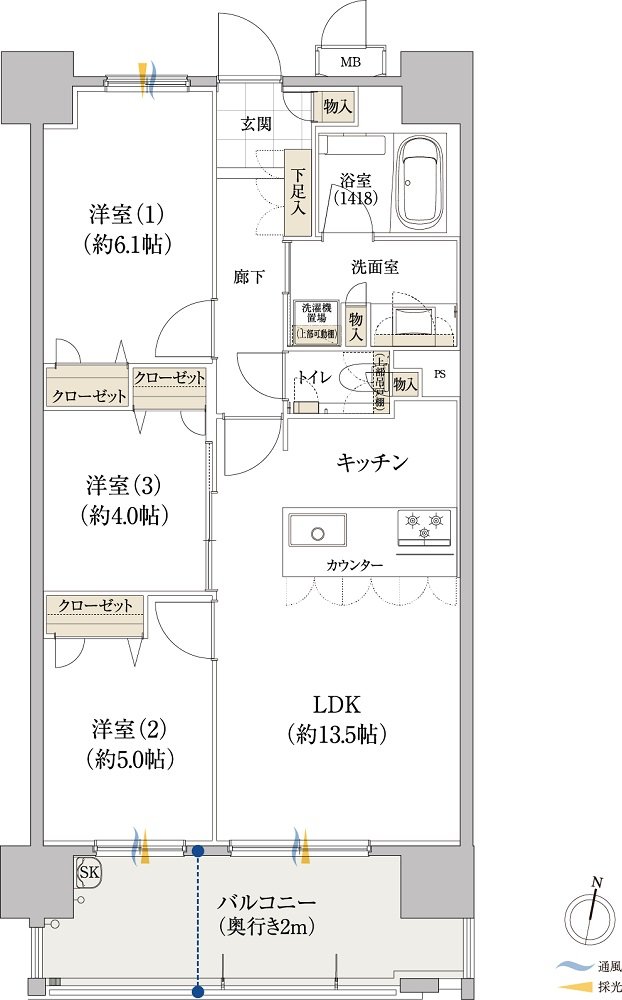 プラネスト兵庫ザ・ステラ 間取り C TYPE