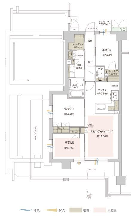 ジオ西宮テラス 間取り E type[EAST]