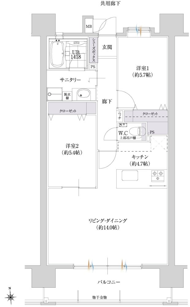 シティライフ新町III 間取り B type