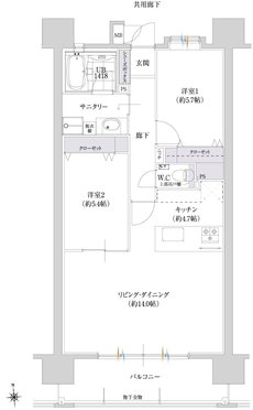 シティライフ新町III 間取り B type