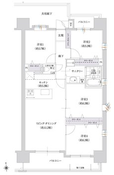 シティライフ新町III 間取り C type