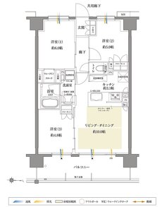 サンクレイドル塚口レジデンス 間取り F type