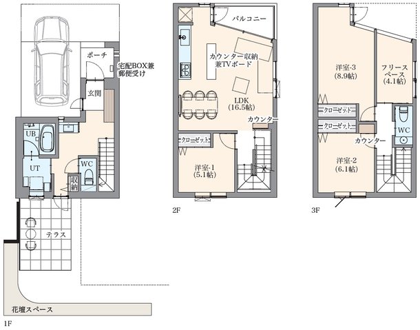 TOU-ASAHIGAOKA TERRACE HOUSE- 間取り Cタイプ