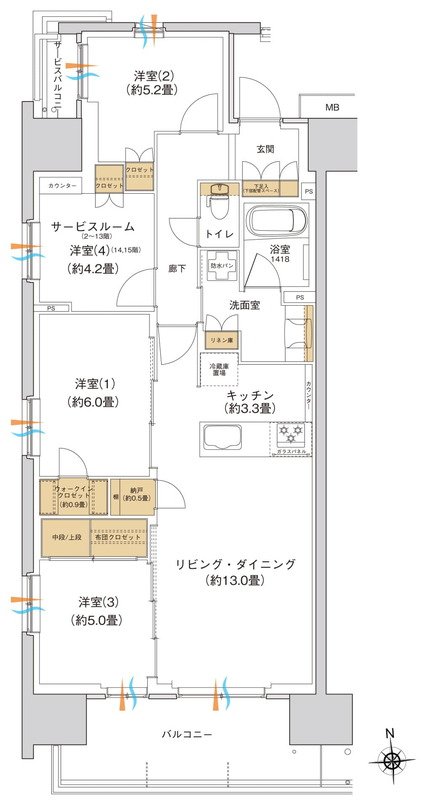 ブランシエラ宇都宮 駅東公園前 間取り Aタイプ