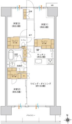 ブランシエラ宇都宮 駅東公園前 間取り Eタイプ