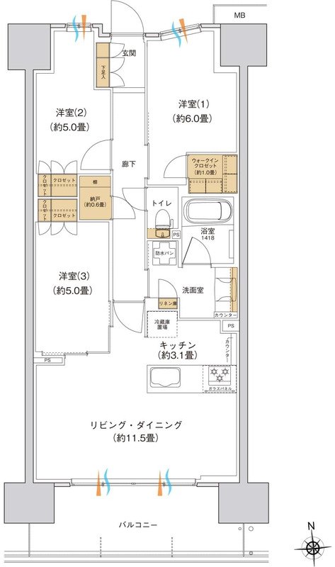 ブランシエラ宇都宮 駅東公園前 間取り Cタイプ