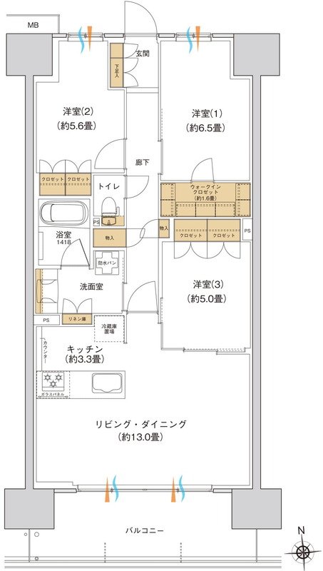 ブランシエラ宇都宮 駅東公園前 間取り Dタイプ