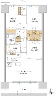 ブランシエラ宇都宮 駅東公園前 間取り Dタイプ