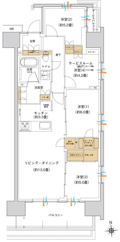 ブランシエラ宇都宮 駅東公園前 間取り Fタイプ