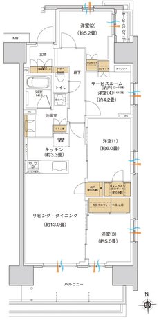 ブランシエラ宇都宮 駅東公園前 間取り Fタイプ