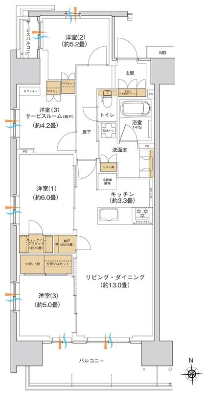 ブランシエラ宇都宮 駅東公園前 間取り Aタイプ