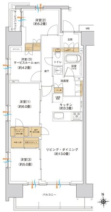 ブランシエラ宇都宮 駅東公園前 間取り Aタイプ