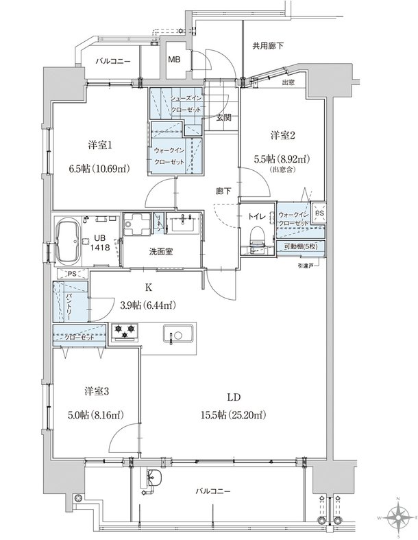 グリーンヒル古国府IIブライト 間取り Aタイプ（3LDK）