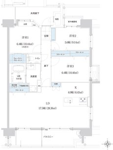 グリーンヒル古国府IIブライト 間取り Dタイプ（3LDK）
