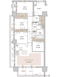 リビオシティ小倉中井ウエストコート 間取り Aタイプ