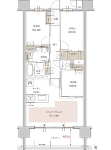リビオシティ小倉中井ウエストコート 間取り Bタイプ