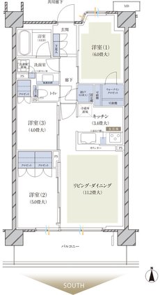 ブランズ横浜いずみ野 間取り J type
