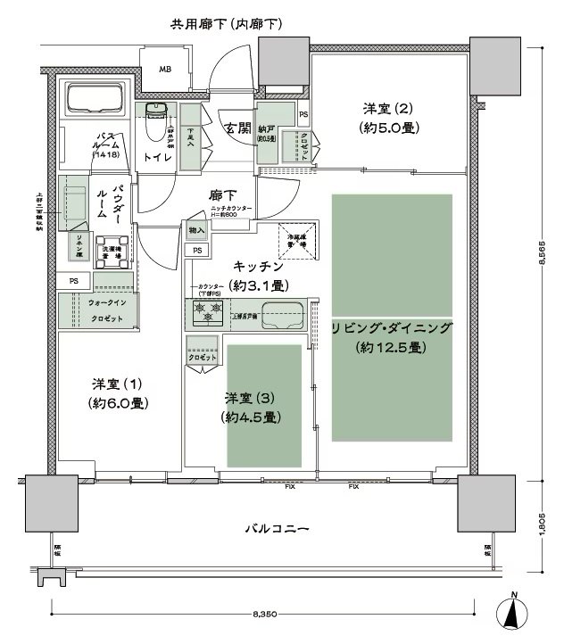 シティタワー古川橋 間取り I-3 type