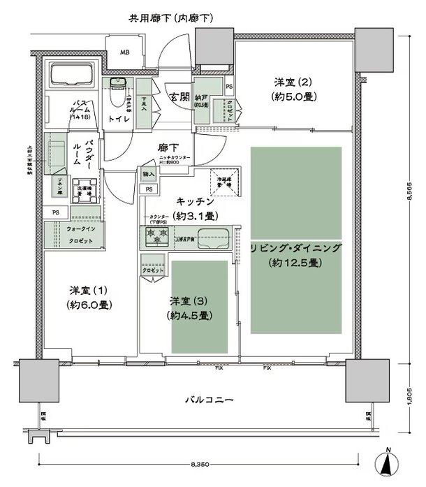 シティタワー古川橋 間取り I-3 type