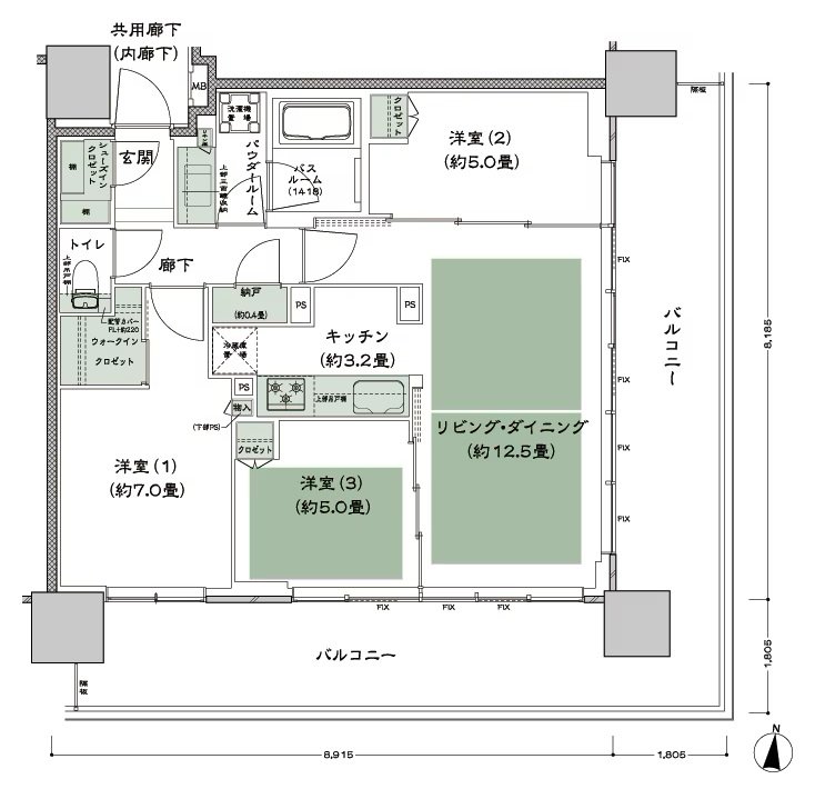 シティタワー古川橋 間取り J-3 type
