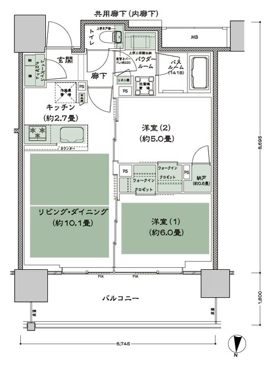 シティタワー古川橋 間取り O-2 type