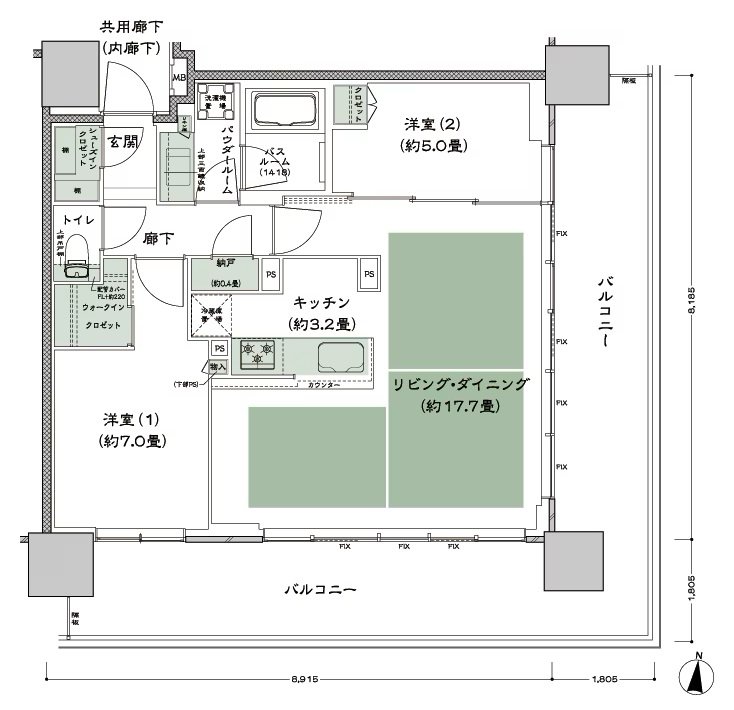 シティタワー古川橋 間取り J-2 type