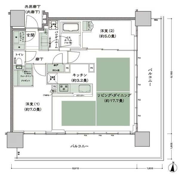シティタワー古川橋 間取り J-2 type