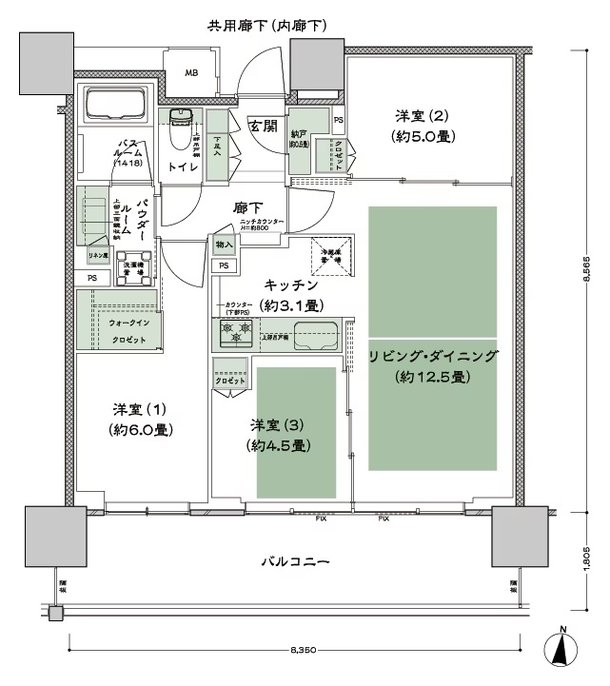 シティタワー古川橋 間取り G-3 type