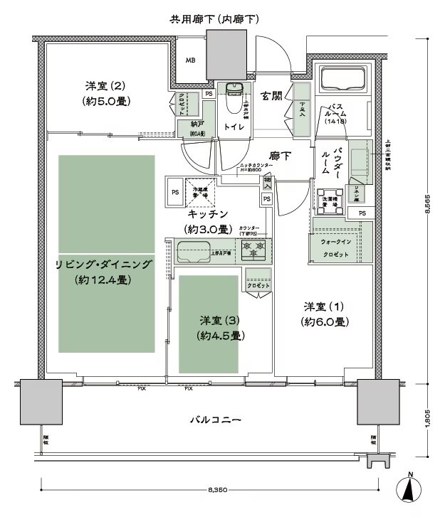 シティタワー古川橋 間取り H-3 type