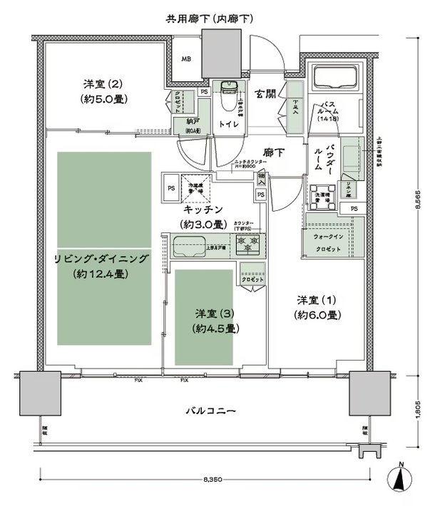 シティタワー古川橋 間取り H-3 type