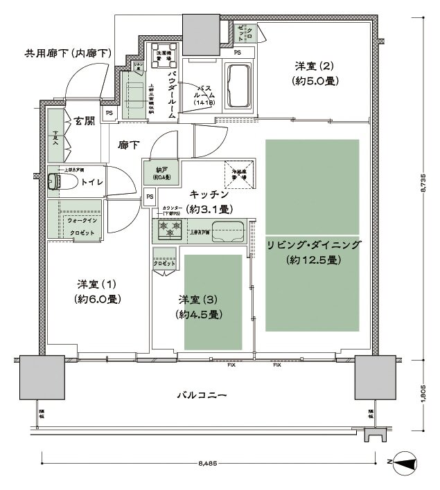 シティタワー古川橋 間取り B-3 type