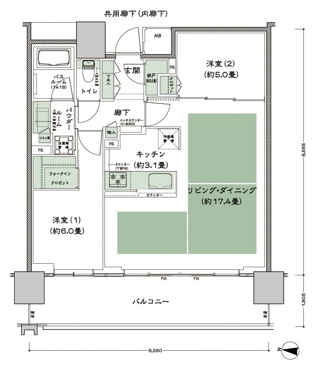 シティタワー古川橋 間取り C-2 type