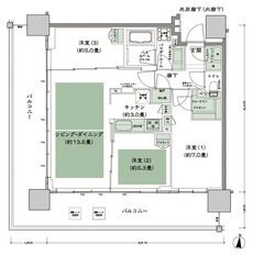 シティタワー古川橋 間取り F-3 type