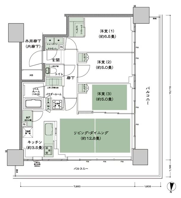 シティタワー古川橋 間取り A-3 type