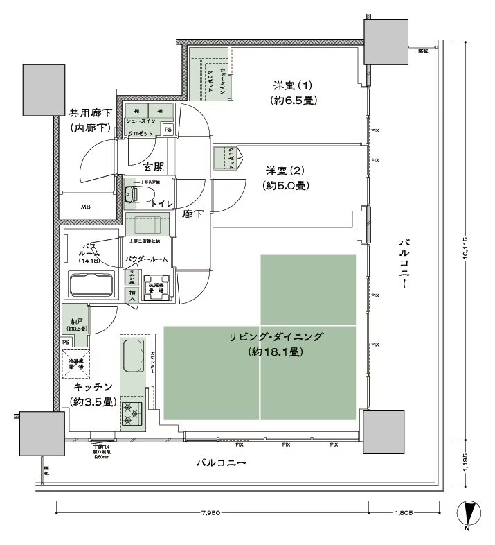 シティタワー古川橋 間取り A-2 type