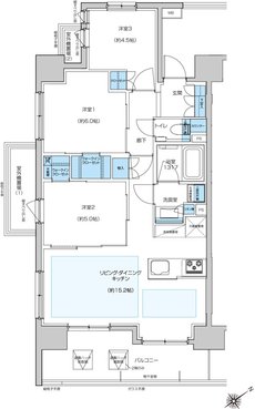 プレシス相模原レジデンス 間取り Aタイプ
