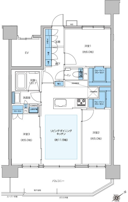 プレシス相模原レジデンス 間取り Dタイプ