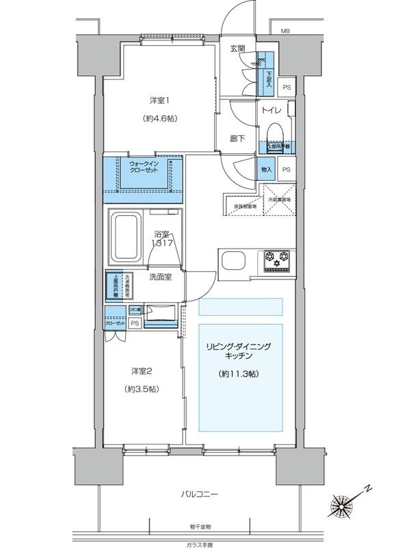 プレシス相模原レジデンス 間取り Fタイプ