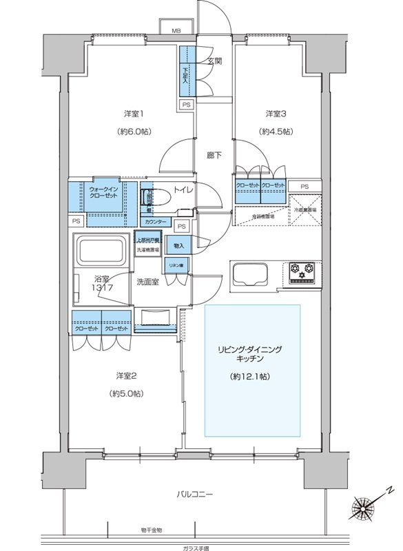 プレシス相模原レジデンス 間取り Jタイプ