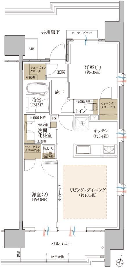 プラウド勾当台公園ディアージュ 間取り D type