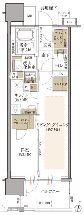 プラウド勾当台公園ディアージュ 間取り B type