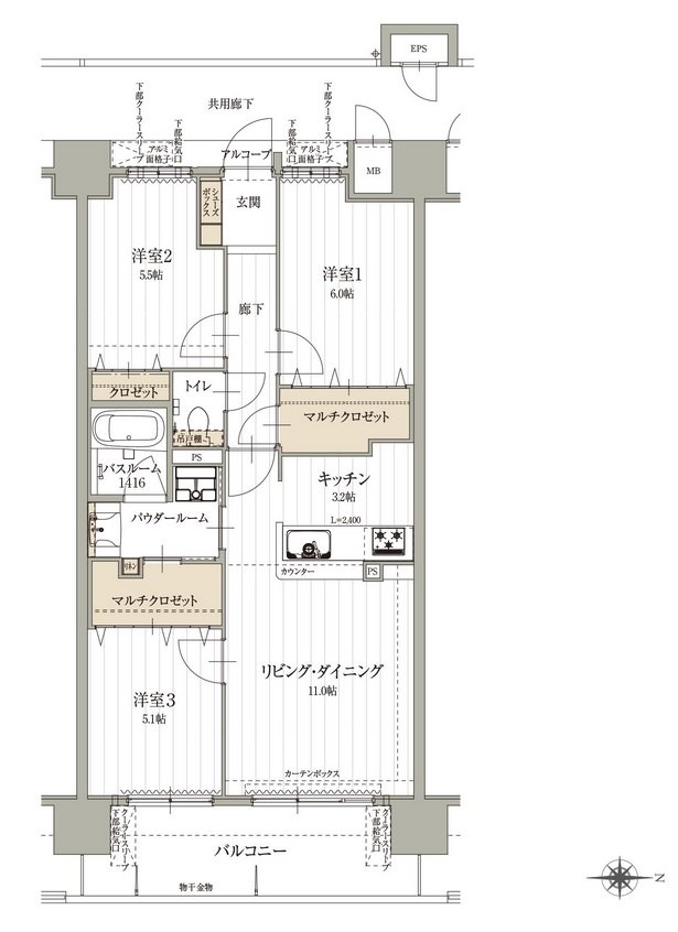 アルファステイツ仙台東照宮 間取り B type