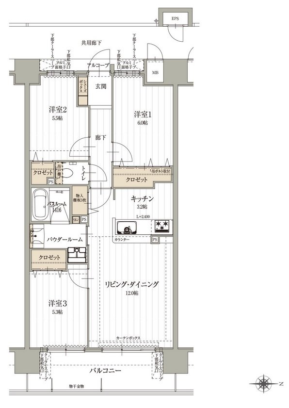 アルファステイツ仙台東照宮 間取り D type