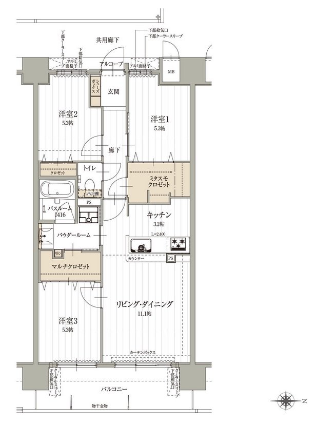 アルファステイツ仙台東照宮 間取り F type