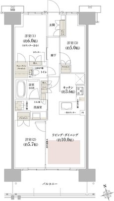 メイツ岐阜 間取り E2 TYPE