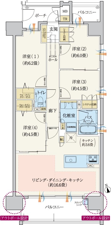 モアグレース一宮本町 間取り C type